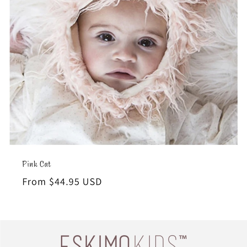 🌟Eskimo Kids🌟 Adorable Pink Cat Furry Baby Hat - Picture 2 of 5